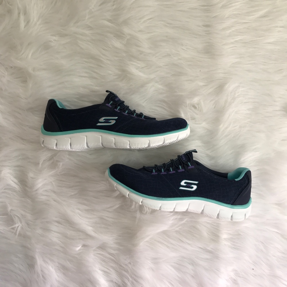 NEW SKETCHERS NAVY BLUE/TEAL SNEAKERS